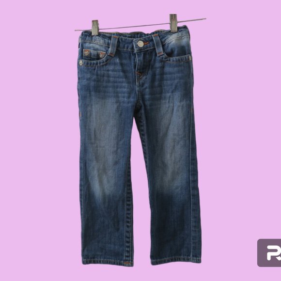 True Religion style number 735jn92 boys straight single end kids jeans in blue 5 - Picture 2 of 10
